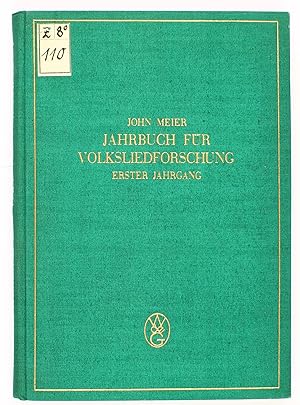 Jahrbuch für Volksliedforschung. Im Auftrag des Deutschen Volksliedarchivs mit Unterstützung von ...