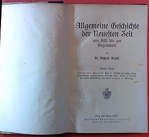 Bild des Verkufers fr Allgemeine Geschichte der Neuesten Zeit von 1815 bis zur Gegenwart. Fnfter Band. zum Verkauf von biblion2