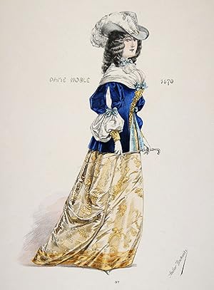 Image du vendeur pour Women's fashion: 'DAME NOBLE 1670' - from the suite 'Le Grand Carnaval Parisien' #37 mis en vente par Lirolay