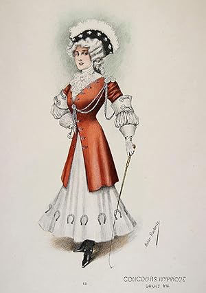 Image du vendeur pour Women's fashion: 'CONCOURS HYPPIQUE [sic] LOUIS XV' - from the suite 'Le Grand Carnaval Parisien' #12 mis en vente par Lirolay