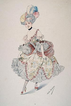 Image du vendeur pour Women's fashion: 'ROBE LOUIS XV' - from the suite 'Le Carnaval Parisien' #3 mis en vente par Lirolay