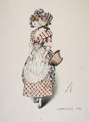 Image du vendeur pour Women's fashion: 'JEUNE FILLE 1796' - from the suite 'Le Grand Carnaval Parisien' #11 mis en vente par Lirolay