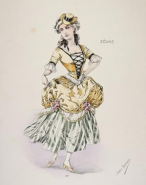Image du vendeur pour Women's fashion: 'SVRE' [sic] - from the suite 'Le Grand Carnaval Parisien' #28 mis en vente par Lirolay