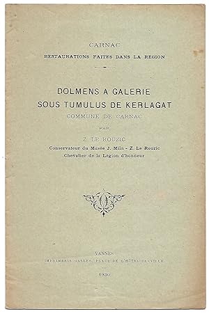 Seller image for Dolmens A Galerie Sous Tumulus De Kerlagat - Commune De Carnac for sale by The Bookshop at Beech Cottage