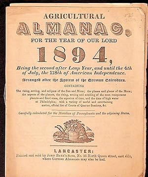 Agricultural Almanac for the Year of Our Lord 1894