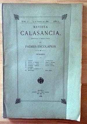 REVISTA CALASANCIA Nº 1 AÑO I. 7 DE ENERO DE 1888