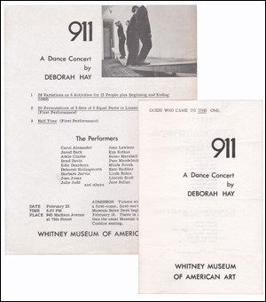 Seller image for 911 : A Dance Concert by Deborah Hay for sale by Specific Object / David Platzker