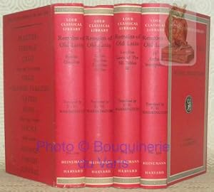 Bild des Verkufers fr Remains of Old Latin. Edited and Translated by E. H. Warmington. I. Ennius and Caecilius. II. Livius Andronicus, Naevius, Pacuvius and Accius. III. Lucilius. The Twelve Tables. IV. Archaic Inscriptions. The Loeb Classical Library. zum Verkauf von Bouquinerie du Varis