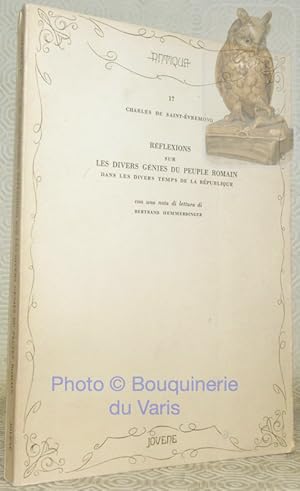 Image du vendeur pour Rflexions sur les divers gnies du peuple romain dans les divers temps de la Rpublique. Con una nota di lettura di Bertrand Hemmerdinger. Collana Antiqua 17. mis en vente par Bouquinerie du Varis