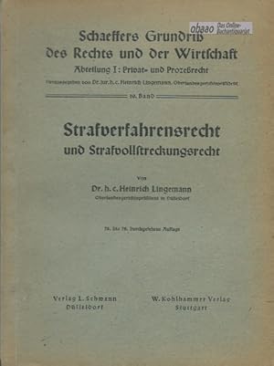 Bild des Verkufers fr Strafverfahrensrecht und Strafvollstreckungsrecht zum Verkauf von obaao - Online-Buchantiquariat Ohlemann