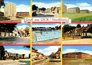 Seller image for Ansichtskarte / Postkarte Leck Schleswig Holstein, Apotheke, Heimvolkshochschule, Altenwohnheim, Schwimmbad for sale by akpool GmbH