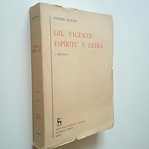 Imagen del vendedor de Gil Vicente: espritu y letra. I. Estudios a la venta por MAUTALOS LIBRERA