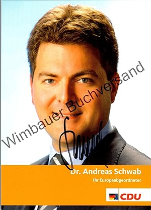 Bild des Verkufers fr Original Autogramm Andreas Schwab MdEP CDU /// Autogramm Autograph signiert signed signee zum Verkauf von Antiquariat im Kaiserviertel | Wimbauer Buchversand