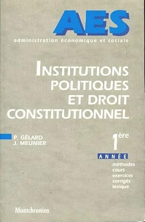Immagine del venditore per Institutions politiques et droit constitutionnel - Yves Meunier venduto da Book Hmisphres