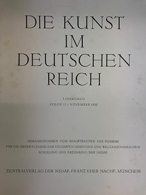 Seller image for Die Kunst im Deutschen Reich. 1939, Ausgabe A. Folge 11, November 1939. 3.Jahrgang. for sale by Antiquariat Bler