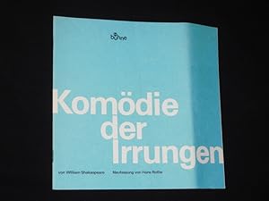 Bild des Verkufers fr Programmheft Bhne 64 Zrich 1976/77. KOMDIE DER IRRUNGEN von Shakespeare. Insz./ Bhnenbild: Werner Kraut, Kostme: Johanna Weise, techn. Ltg.: Edwin Schdlich. Mit Gnther Heitzmann, Martin Haensel, Michael Hinz, Volker Lechtenbrink, Gerd Croll, Kurt Karas, Klaus-Dieter Sder, Anita Kupsch, Lydia Kreibohm, Roswitha Dost, Dorothea Carrera zum Verkauf von Fast alles Theater! Antiquariat fr die darstellenden Knste