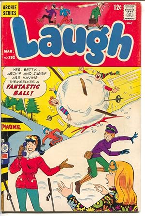 Laugh #192 1967-Archie-snow ball cover-Betty & Veronica-FN