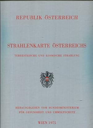 Imagen del vendedor de Strahlenkarte sterreichs - Mittlere Bevlkerungsdosen im Freien durch terrestrische und kosmische Strahlung. a la venta por Antiquariat Buchseite