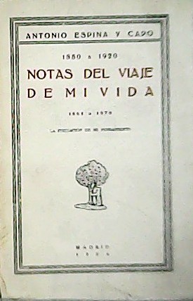 Seller image for NOTAS DEL VIAJE DE MI VIDA 1850 A 1860. Ante mis libros y mis Recuerdos. for sale by Librera y Editorial Renacimiento, S.A.