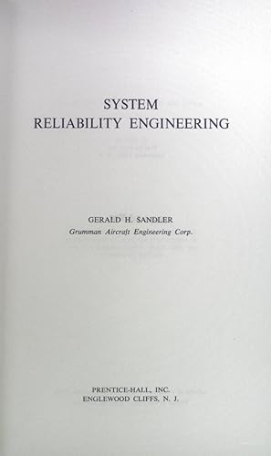 Image du vendeur pour System Reliability Engineering mis en vente par books4less (Versandantiquariat Petra Gros GmbH & Co. KG)