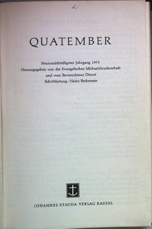 Image du vendeur pour Quatember: 39. JAHRGANG (1975) mis en vente par books4less (Versandantiquariat Petra Gros GmbH & Co. KG)