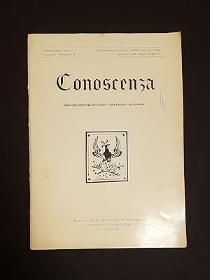 AA. VV. Rivista Conoscenza. Accademia di Studi Gnostici. 1991. n. 6