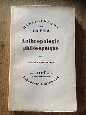 Imagen del vendedor de Anthropologie philosophique a la venta por JLG_livres anciens et modernes