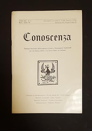 AA. VV. Rivista Conoscenza. Accademia di Studi Gnostici. 1985. n. 2