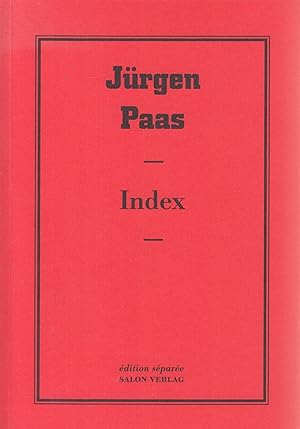 Bild des Verkufers fr Jrgen Paas. Index zum Verkauf von Stefan Schuelke Fine Books