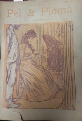 Bild des Verk�ufers f�r P�l & Ploma, n�mero 19 de 7 d Octubre de 1899. Dibuixat per R. Casas zum Verkauf von Libreria Sanchez