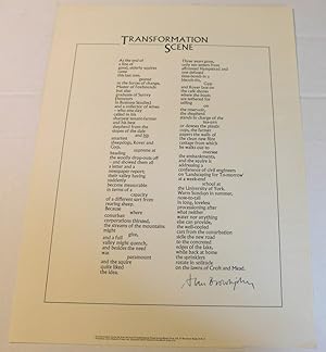 Seller image for TRANSFORMATION SCENE. [An original broadside poem signed by the poet]. for sale by Blue Mountain Books & Manuscripts, Ltd.