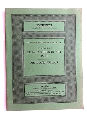 Seller image for Islamic Works of Art. Part I. Arms and Armour. 22 November 1976 Sotheby's Islamic Week Auction Catalogue KASHAN. + List of Prices Realised., including a fine pair of gold and Qajar enamel mounted Flintlock Rifles, early 19th Century Qajar enamel Daggers for sale by Tony Hutchinson