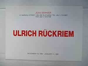Immagine del venditore per Ulrich Ruckriem Jean Bernier 1990 Exhibition invite postcard venduto da ANARTIST
