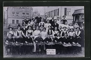 Bild des Verkufers fr Foto-Ansichtskarte Ober-Lungwitz, Zither Schule, Gruppenportrait zum Verkauf von Bartko-Reher