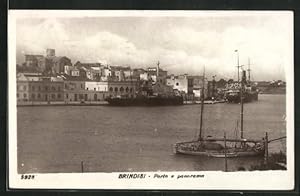 Cartolina Brindisi, Porto e panorama