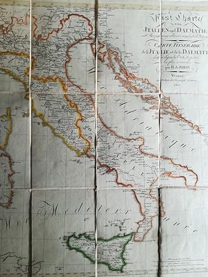 Post Karte von Italien und Dalmatien mit Bezeichnung aller neu angelegten Poststraßen. Carte Itin...