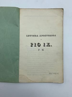 Lettera apostolica a Pio IX