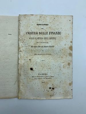 Discorso del Ministro delle Finanze alla Camera dei Comuni sull'istituzione del Gran libro del De...