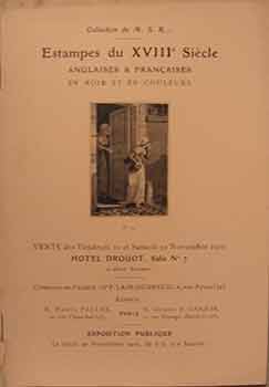 Catalogue des Estampes Anciennes du XVIII Siecle Imprimees En Noir et en Couleurs des Ecoles Angl...