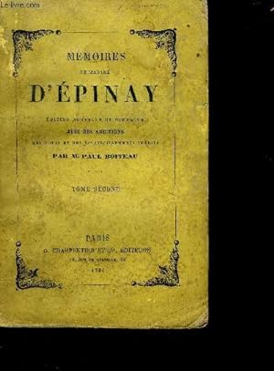 Bild des Verkufers fr Mmoires de madame d'Epinay zum Verkauf von Le-Livre