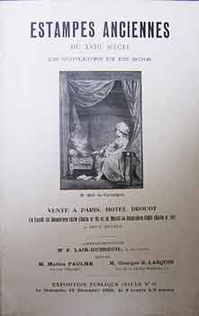 Catalogue des Estampes Anciennes du XVIII Siecle en Couleurs et en Noir.