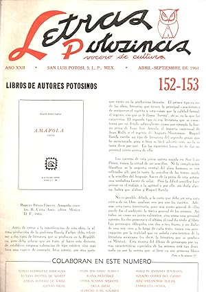 Image du vendeur pour Letras potosinas,vocero de cultura.Publicacion trimestral.N152-153 mis en vente par JP Livres