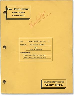 Seller image for Silk Hat Kid [The Lord's Referee] (Original screenplay for the 1935 film, director H. Bruce Humberstone's copy) for sale by Royal Books, Inc., ABAA