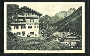 Ansichtskarte Kufstein, Pfandlhof mit Kaisergebirge