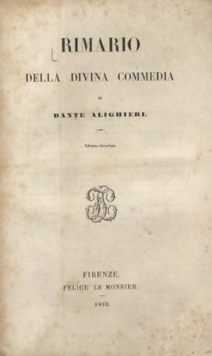 RIMARIO della Divina Commedia di Dante Alighieri.