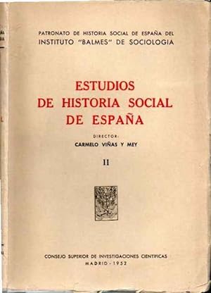 Imagen del vendedor de Estudios de la historia social de Espaa. Tomo II a la venta por SOSTIENE PEREIRA