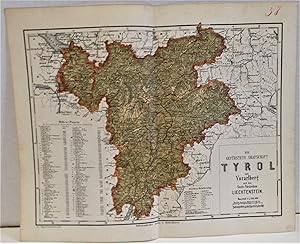 Meyers Konversations-Lexikon 1867: Major Radefeld map die Gefurstete Grafschaft Tyrol mit Vorarlb...