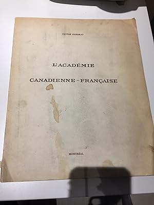 Seller image for L'Acadmie canadienne-franaise for sale by Hare Books