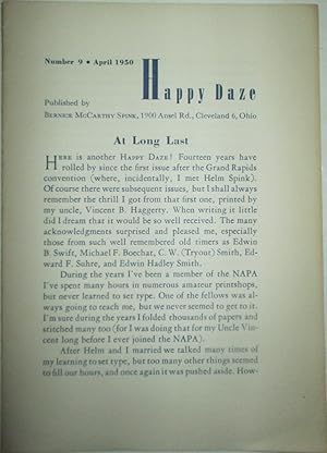Imagen del vendedor de Happy Daze. Number 9. April 1950 a la venta por Mare Booksellers ABAA, IOBA