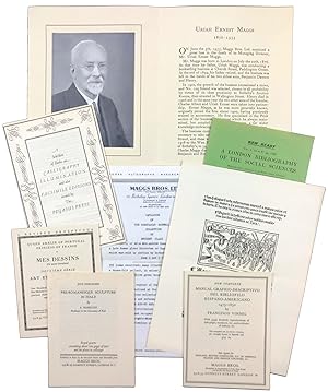 [Archive] "Uriah Ernst Maggs 1876-1955" with seven other pieces of Ephemera, mainly Book Announce...